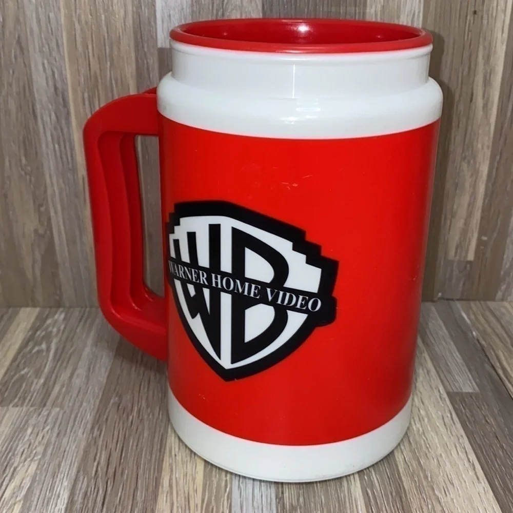 Coffee hot cold tumbler travel mug Warner Bros vintage trucker mug on the go euc - Picture 9 of 10